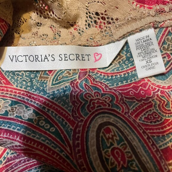 Victoria’s Secret Gold Label Vintage Chemise XS in Paisley with lace trim - Picture 5 of 6